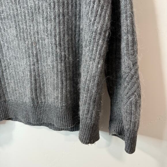 Allsaints Womens Ade V-Neck Sweater Pullover Long Sleeve Gray Medium Mohair Wool - Picture 7 of 9